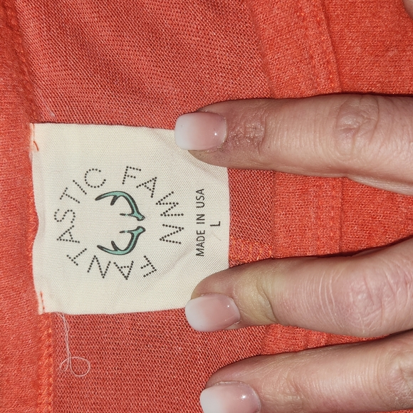 Vici Fantastic Fawn Red Soft Bell Sleeve Top with Tie at bottom. - Picture 3 of 4